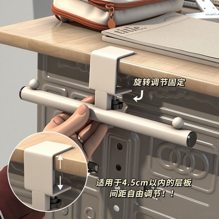 The Hot-Selling Item for the Back-To-School Season: Adjustable Desk-Side Hook Storage Rack, Extended Version, Classroom Backpack Hanger, Dedicated for Desks