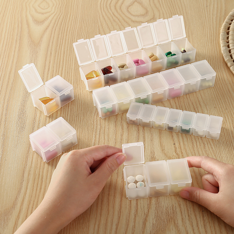 Travel Mini Repackaged Pill Box, Portable Sealed Pill Box, Small Pill Box, Plastic Removable 7-Compartment Pill Storage Box Travel Mini Repackaged Pill Box, Portable Sealed Pill Box, Small Pill Box, Plastic Removable 7-Compartment Pill Storage Box