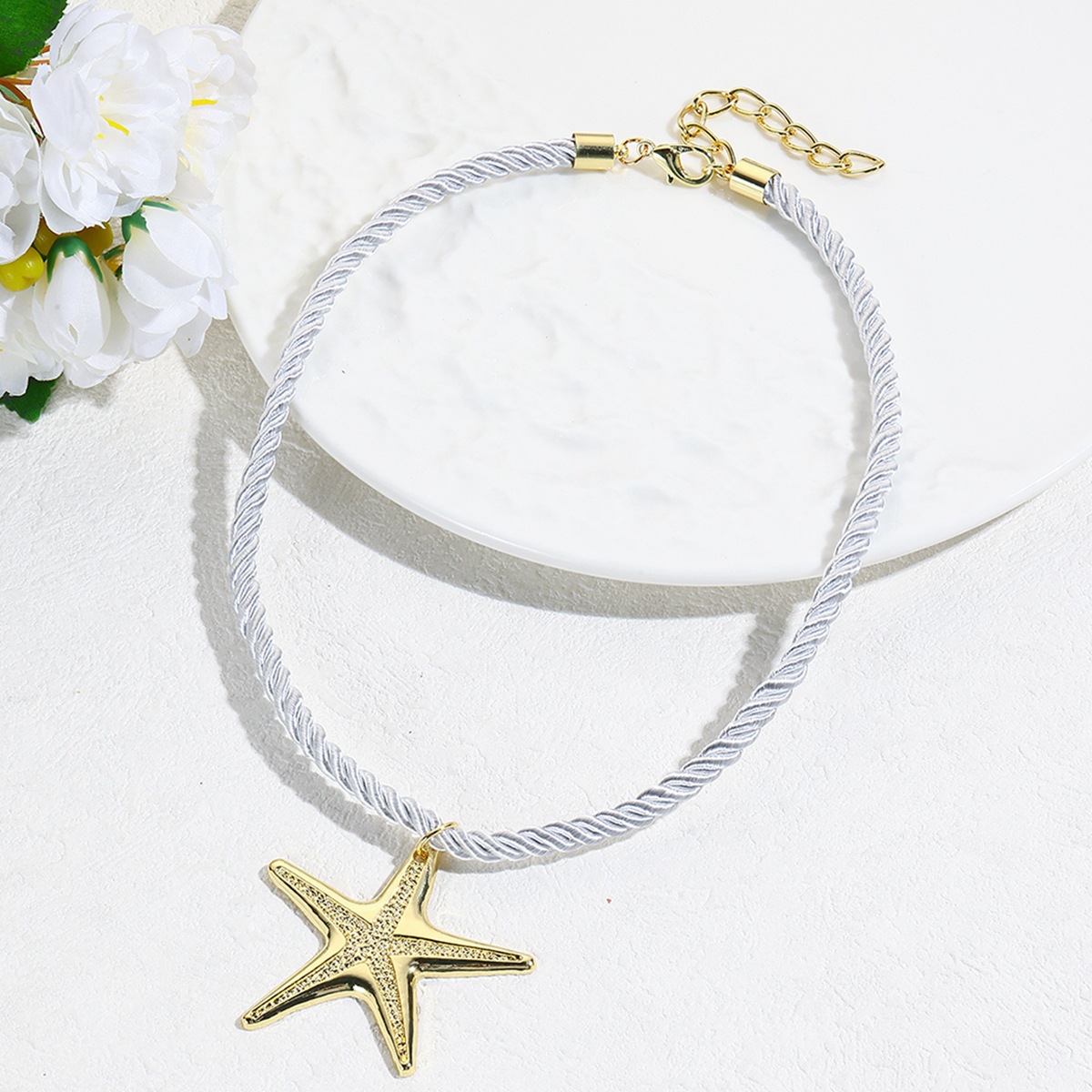 11g Weight Lobster Trigger Clasp Closure Clasp Closure Type Alloy Pendant Material Necklace Classification Alloy Chain Material cable chain, Cord String Chain Type 1 Piece Quantity Holiday, Travel Occasion Alloy Material Starfish, Conch Pattern All Seasons Season Women's Gender Plating Design Vacation, Sweet Style Vacation Sweet Starfish Conch Alloy Cable Chain Cord String Lobster Trigger Clasp Closure Pendant Necklaces Wholesale 11