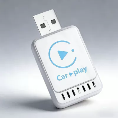 Best-selling carplay wireless adapter for smart car connectivity, foreign Apple and Android Autocarplay box (Simsiz CarPlay və Android Auto) - d20-silver-white-only-supports-overseas-android-apple