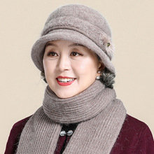 秋冬新款老人帽子女媽媽奶奶保暖針織帽百搭加絨毛線盆帽老太太帽