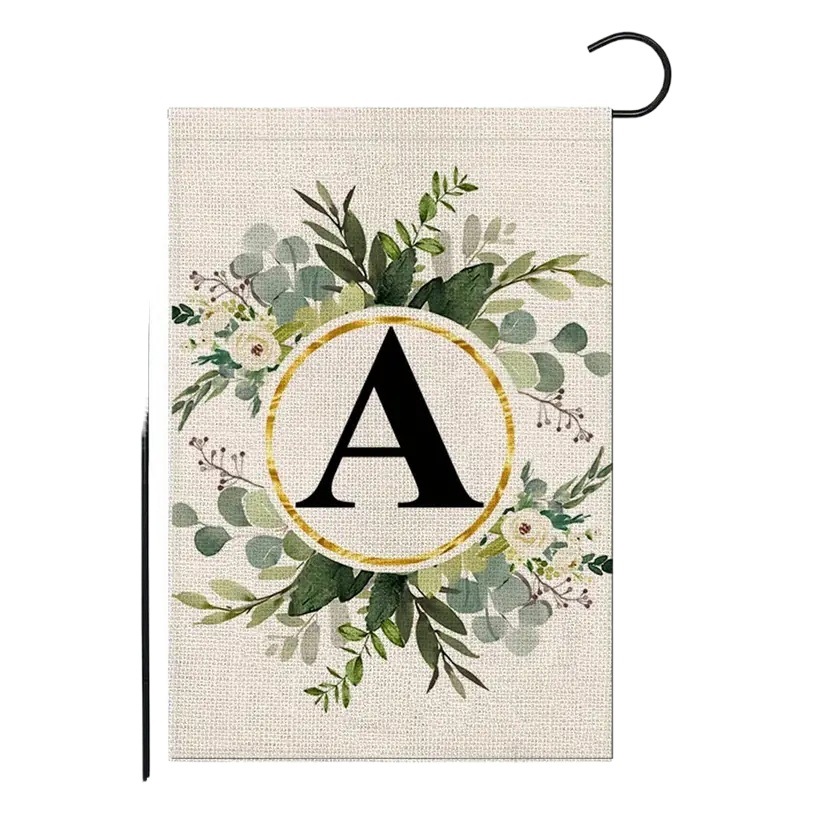 Bandera de jardín de lino Temu transfronteriza con letras impresas, de doble capa, de doble cara, bandera para exteriores festiva, bandera para patio, ambiente navideño.