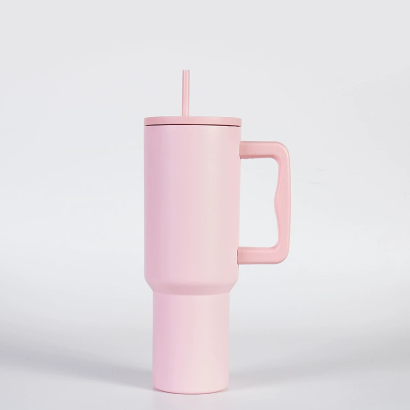 Вакуумный термостакан 40 oz AISI 304 нержавеющая сталь с ручкой и стеклянной вставкой, герметичный