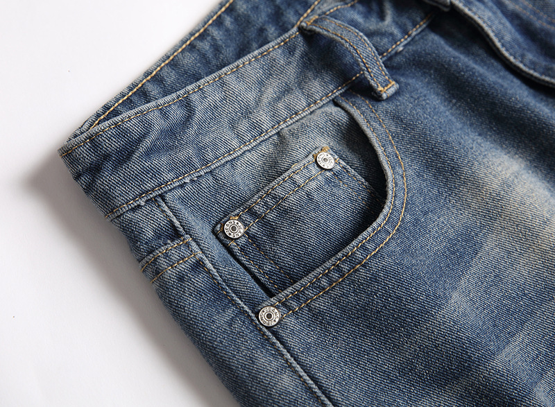 Pantaloncini jeans uomo distressed taglio dritto casual vintage_voghion.com