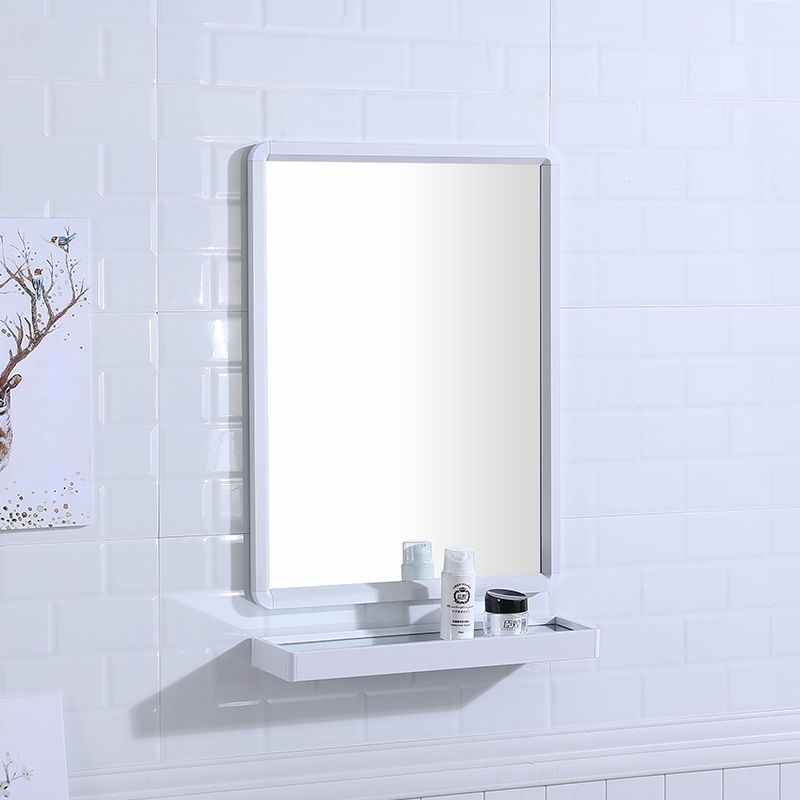 Mirror Bathroom Bathroom Punch-Free Wall-Mounted Mirror Shelf with Frame Storage Toilet Vanity Mirror Cool Press