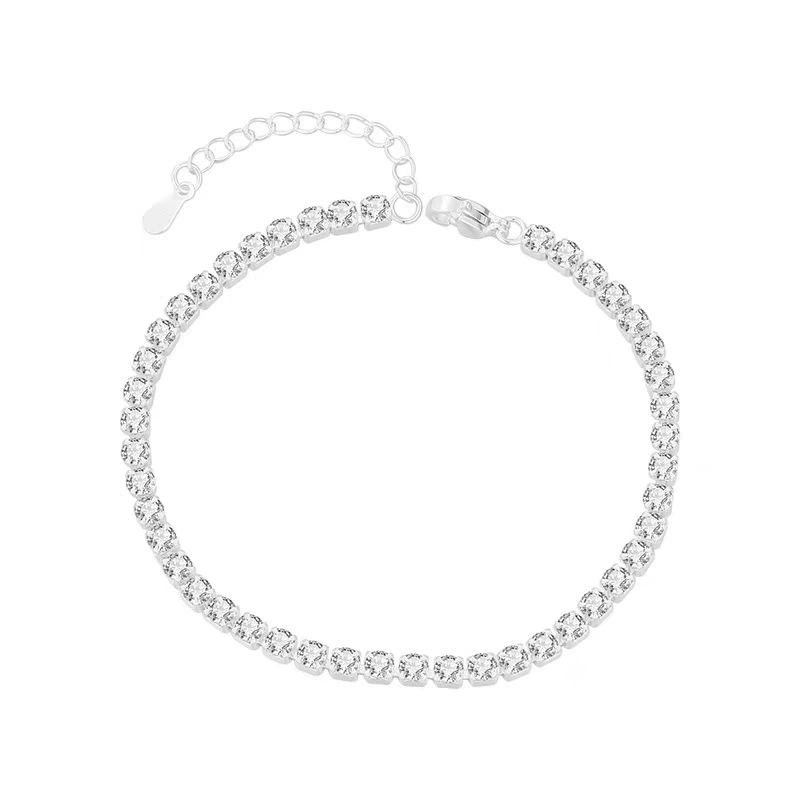 Round Zircon Bracelet Beads, 925 Silver Sample, Simple Elegant Charm (Multiple Codes)