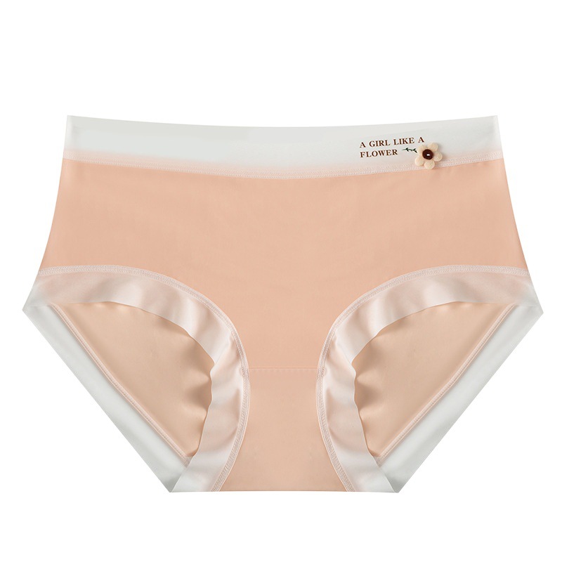 Máscara de seda de hielo ultrafina sin costuras estilo elegante tridimensional Hip-wrapped pequeña niña de las flores sin costuras de seda de hielo de algodón puro ropa interior antibacteriana