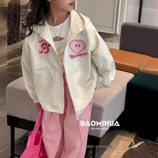 Explosive Beige Assault Jacket, Trendy Girls, Middle and Large Kidsren, K-style, Non-returnable