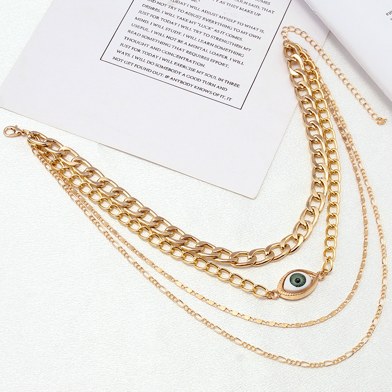 Fashion Devilu0027S Eye Alloy Plating Womenu0027S Layered Necklaces 1 Piece