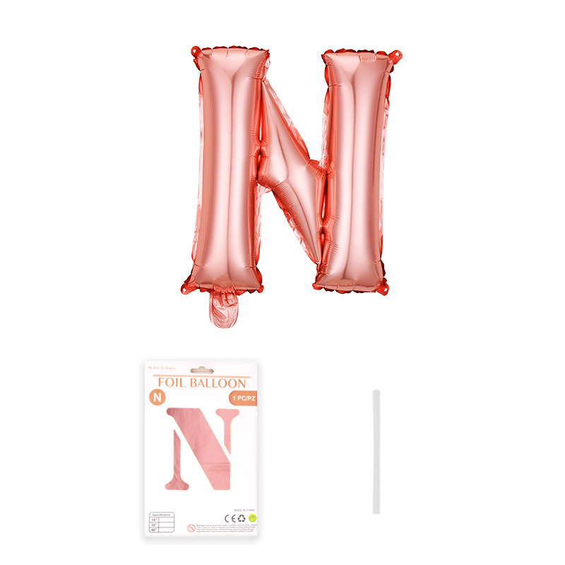 16 pulgadas alfabeto inglés tarjeta de papel independiente embalaje película de aluminio globo decoración de fiesta de cumpleaños diseño papel de aluminio globo al por mayor