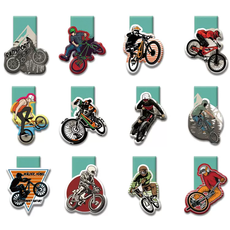 足球世界杯亚马逊热卖磁性书签 自行车运动体育主题磁铁书签 跨境