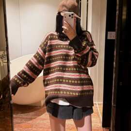 高品质MM系潮牌26秋冬季小众设计高级感百搭显瘦长袖针织上衣女