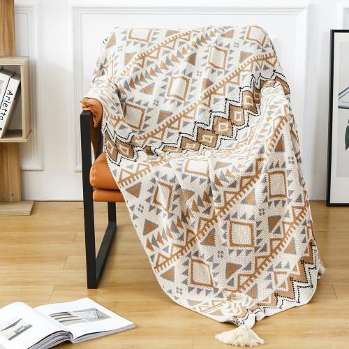Bohemian style sofa throw blanket Bohemian acrylic nap blanket winter decorative small blanket bedside blanket
