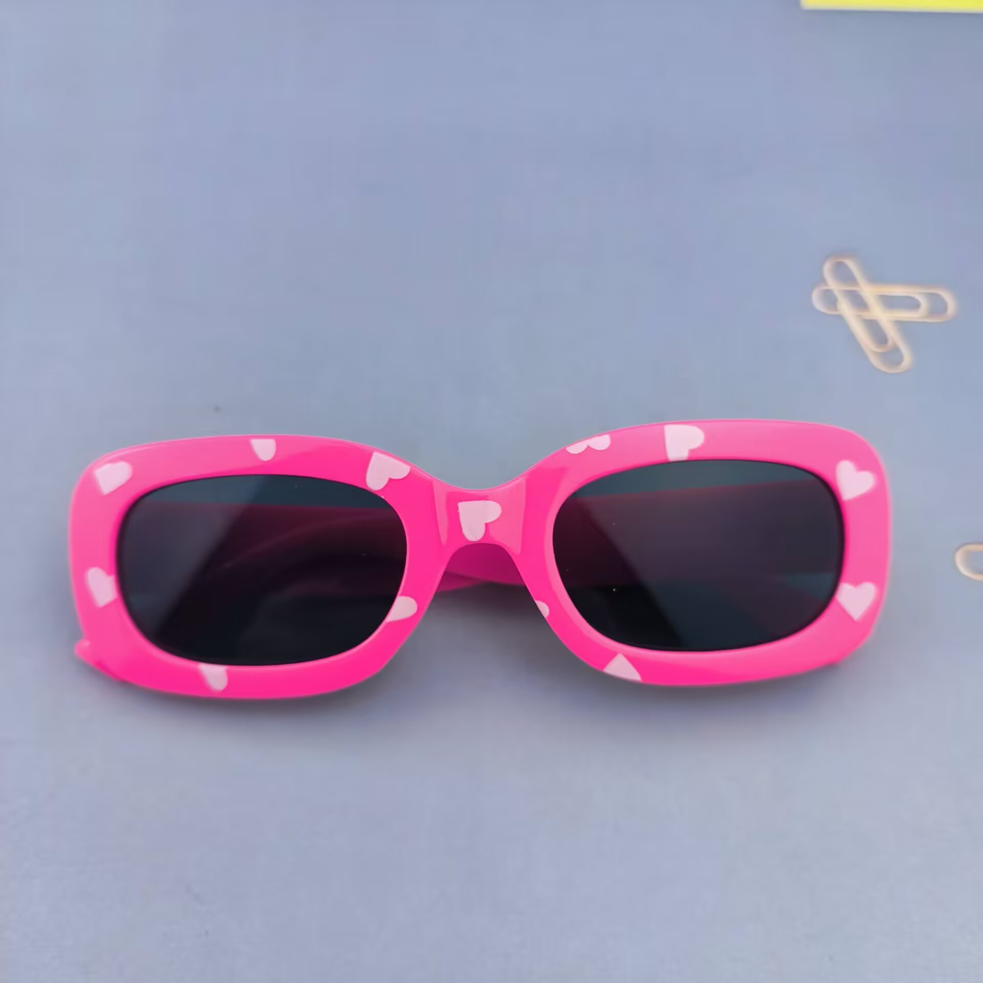 Sunglasses Classification Cute Novelty Sweet Heart Shape Ac UV400 Protection Square Full Frame Kids Sunglasses