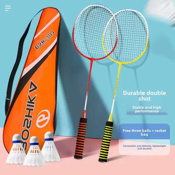 Bushi card badminton racket wholesale alloy one adult sports suit factory supplies a generation of feather racket