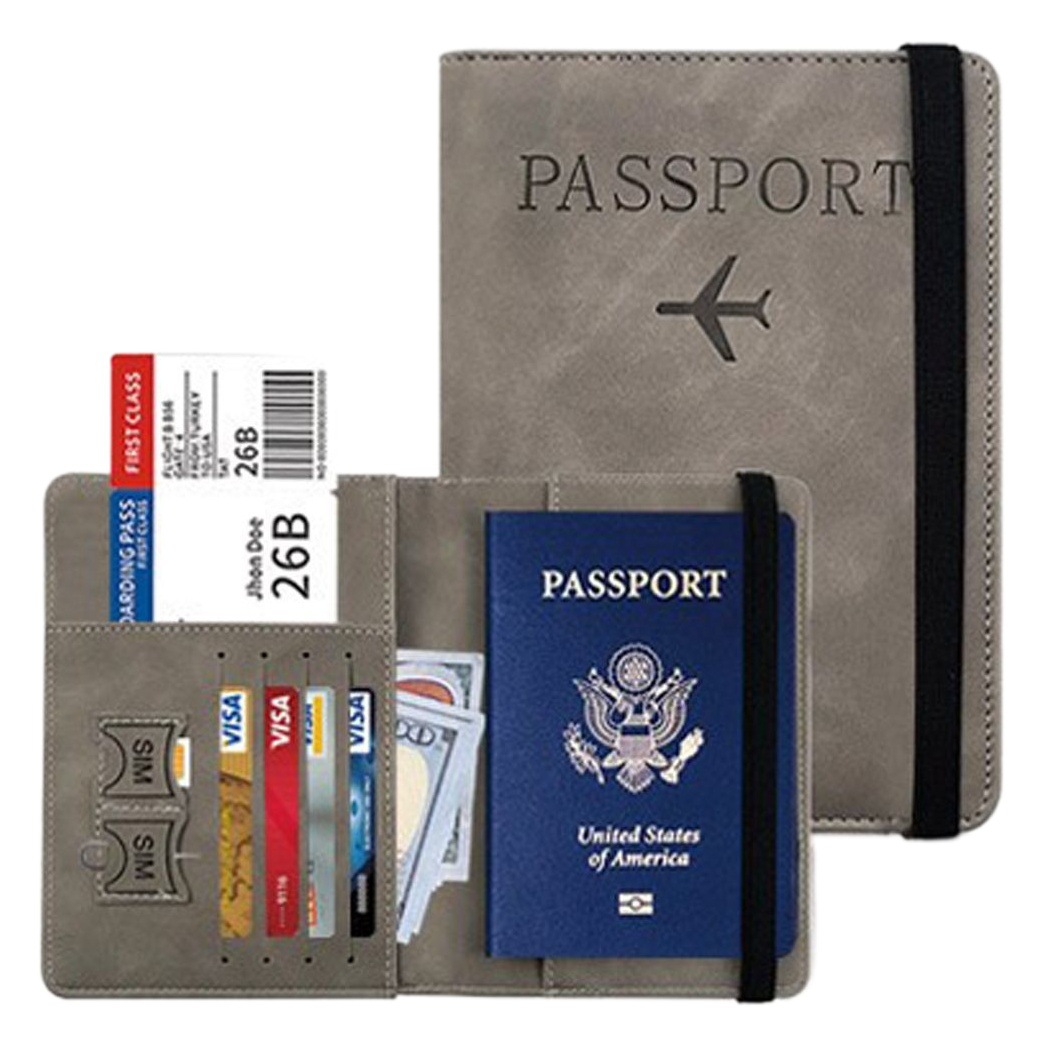 Cinta de cambio de color cepillo antirrobo pu pasaporte multi-gabinete multi-Bolsillo pasaporte certificado