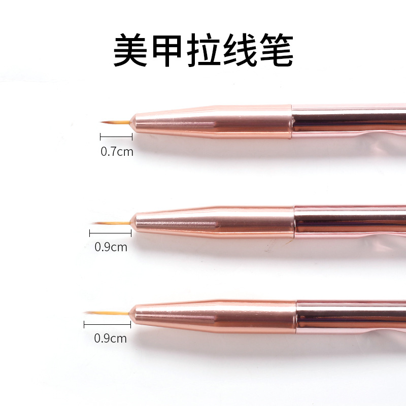 Cross-border nail art pen 3 Unids Rosa oro dibujo pluma pintura pluma de pintura de galvanoplastia Varilla de uñas arte dibujo pluma traje