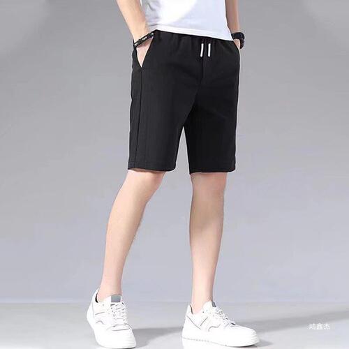 Fashionable shorts, men's summer thin ice silk quick-drying casual sports quarter pants, loose Harajuku ins beach pants