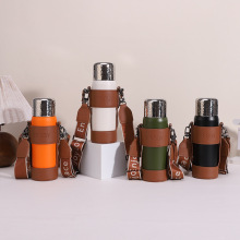 保温杯水杯焖茶壶焖泡杯组合高颜值简约风加简约风杯套商务礼品杯