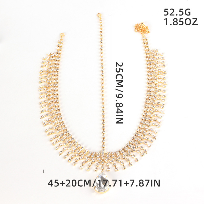 Gold Rhinestone Forehead Chain