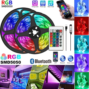 Световая лента LED SMD5050 RGB (DC 5V USB), пульт и Bluetooth контроллер, варианты длиной от 0,5 до 10 м