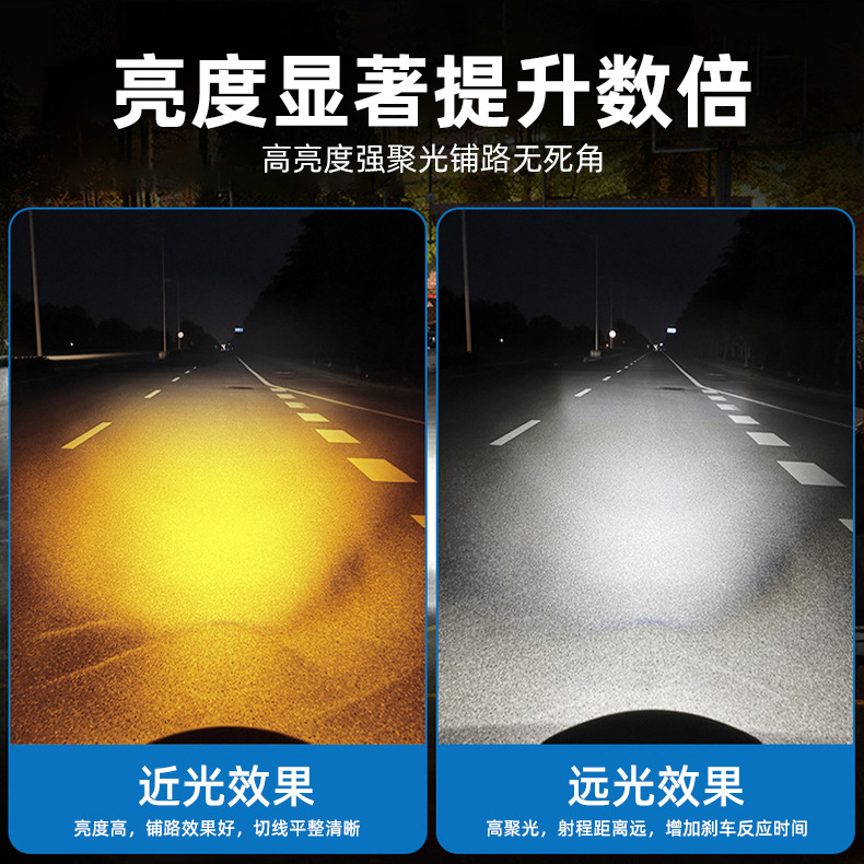 Cross-Border High-Brightness Motorcycle Led Headlight H4 Ba20D P15D White Yellow Red Blue Motorcycle Spotlight Modified Car Light