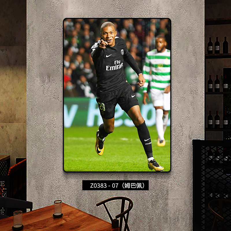 Estrellas del fútbol decoración Ronaldo fondo póster de pared deportivo Lotería mural Copa del Mundo Colgar pintura Euro 2024