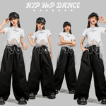 儿童hiphop街舞演出服嘻哈个性短袖套装女童爵士舞服装jazz表演潮