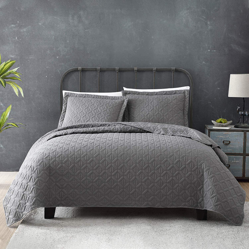 wish亚马逊ebay跨境床上用品纯色被套枕套被套床单三套件加工定制