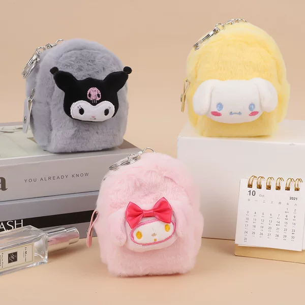 Korean Version Ins Girly Heart Plush Coin Purse Mini Cartoon Cute Wallet Earphone Storage Key Bag
