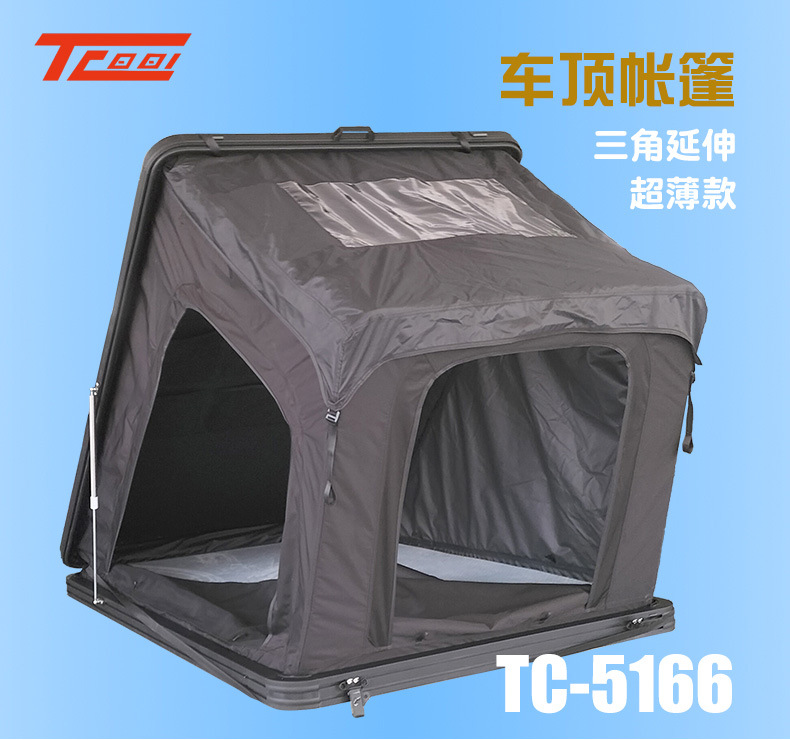 Extended Thin Roof-Top Tent, Factory Direct Supply, Outdoor Camping, No Assembly Required, Suv Car-Mounted Aluminum Alloy Hard-Top Tent