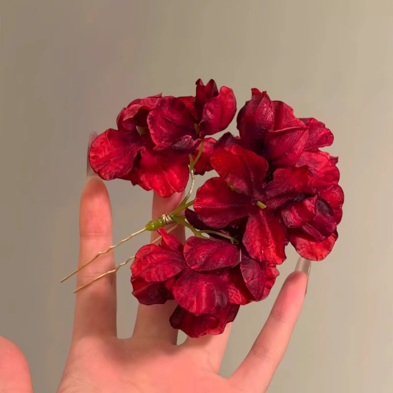 布艺花朵发簪超仙海边度假风甜美温柔发钗小众高级感设计发饰批发|undefined