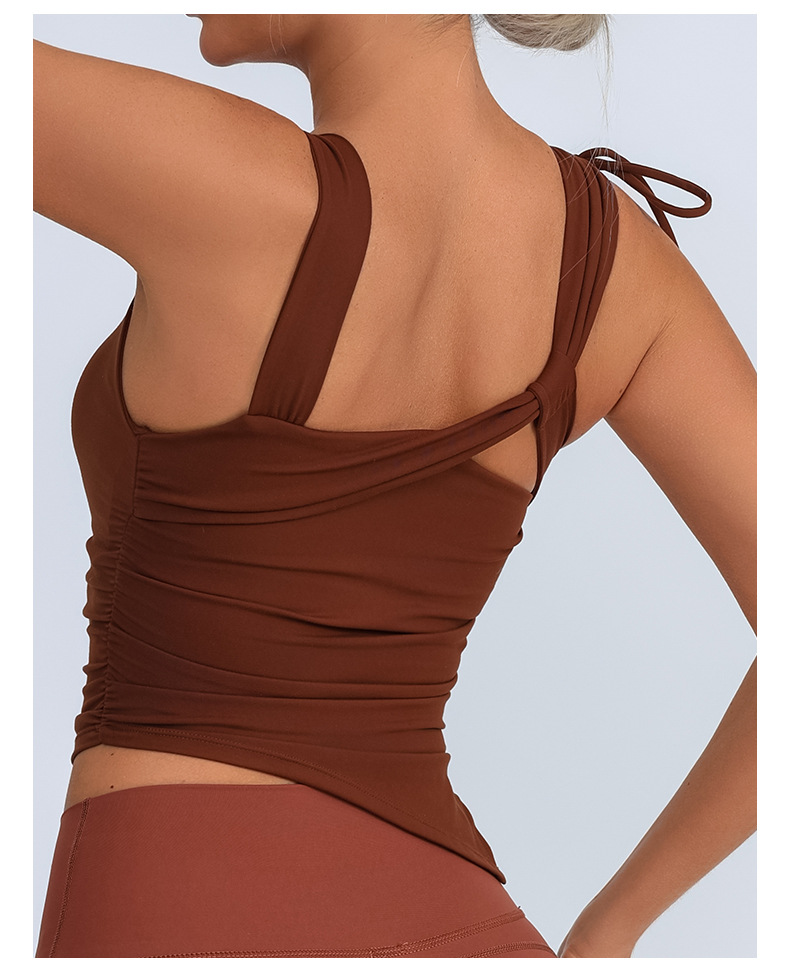 Yoga de un solo hombro chaleco con pectoral de acondicionamiento físico transfronterizo chaleco deportivo sin mangas para mujeres