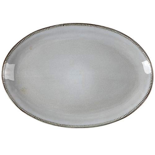 简约北欧风椭圆形加厚陶瓷盘高颜值创意鱼盘蒸鱼盘子厨具家用餐具