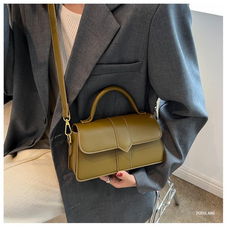 375g Weight Polyester Lining Material Flip Cover Closure Type Single Shoulder Strap Strap Type Crossbody Bag Bags Type Casual, Shopping Occasion Pu Leather Material Solid Color Pattern All Seasons Season Women's Gender Vintage Style, Classic Style Style Square Shape Medium Size Women's Medium Pu Leather Solid Color Vintage Style Classic Style Square Flip Cover Crossbody Bag 6