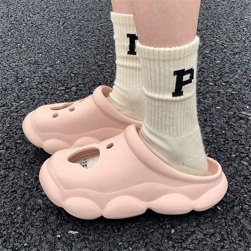 Original Personalized Couple's Closed-Toe Beach Sandals for Women, Summer Student High Street Ins Style Thick-Soled Clogs for Men