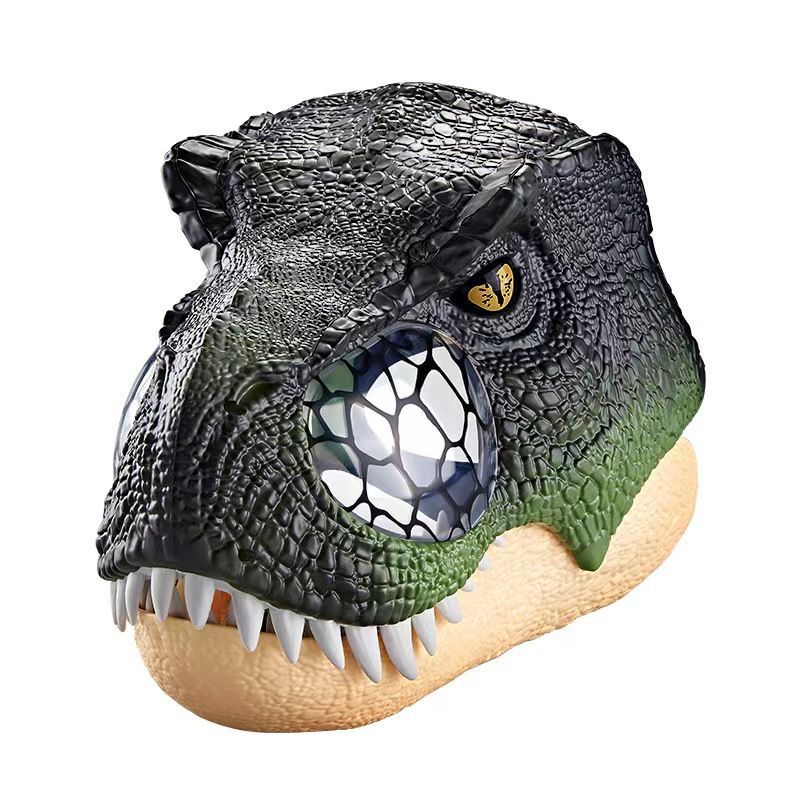 Máscara de Dinosaurio Luminosa con Boca Móvil de Plástico Eléctrico para Fiestas de Halloween
