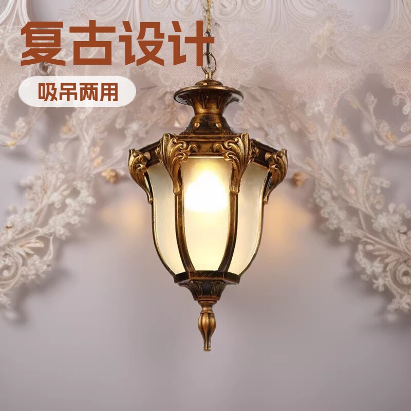 European Style American Style Outdoor Chandelier Waterproof Balcony Corridor Aisle Garden Lamp Grape Rack Gazebo Outdoor Chandelier