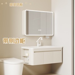 サイドキャビネット浴室キャビネットセラミック一体式洗面器衛生浴室キャビネット洗面器洗面洗面台洗面器セットハニカムアルミ