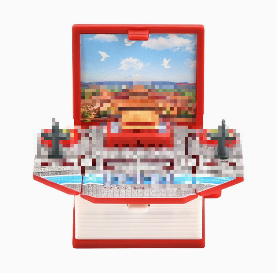 Libro tridimensional 3D Dinosaurio plegable explosivo libro castillo astronauta llavero descompresión de rompecabezas pequeño colgante de juguete creativo