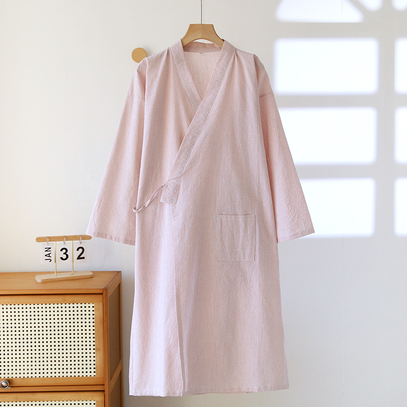 다크 핑크 - 여성용 스트라이프 잠옷