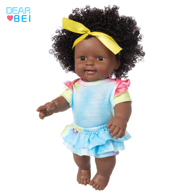 Aliexpress venta caliente muñeca africana juguetes para niños enmascarado reborn muñeca de 12 pulgadas muñeca de piel negra muñeca pic 7