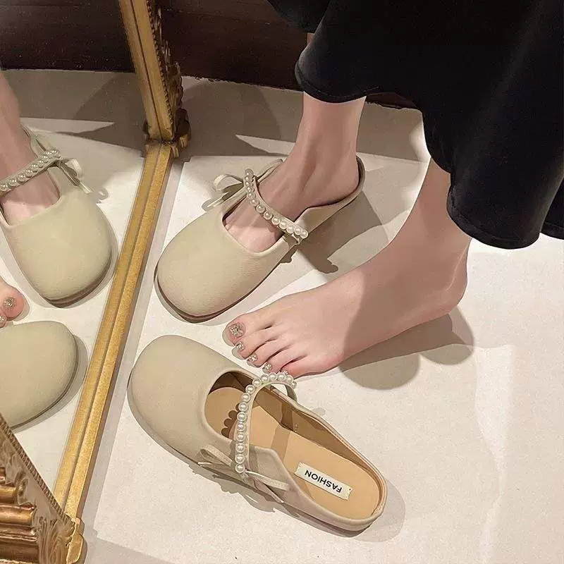 Нежные туфли с носками для беременных, полуформальные балетки, новая весенне-летняя женская верхняя одежда 2025, мягкие вечерние тапочки.