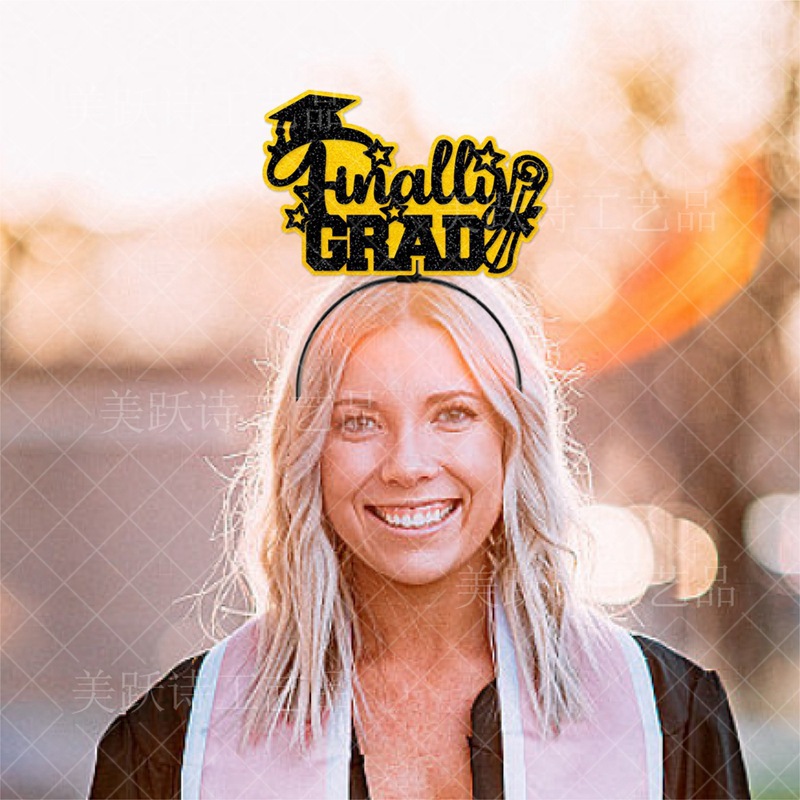 Europa y América nueva graduación ceremonia decoración diadema escuela graduación temporada fiesta decoración foto accesorios diadema accesorios para el cabello