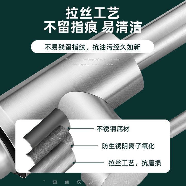 Stainless steel kitchen faucet, single cooling faucet, elbow pipe, fine copper laundry sink, vegetable basin water, household manufacturer, Amazon undefined