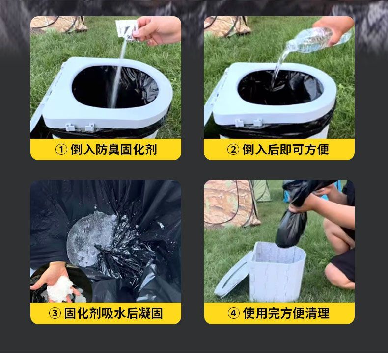 Factory stock outdoor portable folding toilet for self-driving trips, suitable for car and home use, emergency mobile toilet, odor-proof and heavy-duty