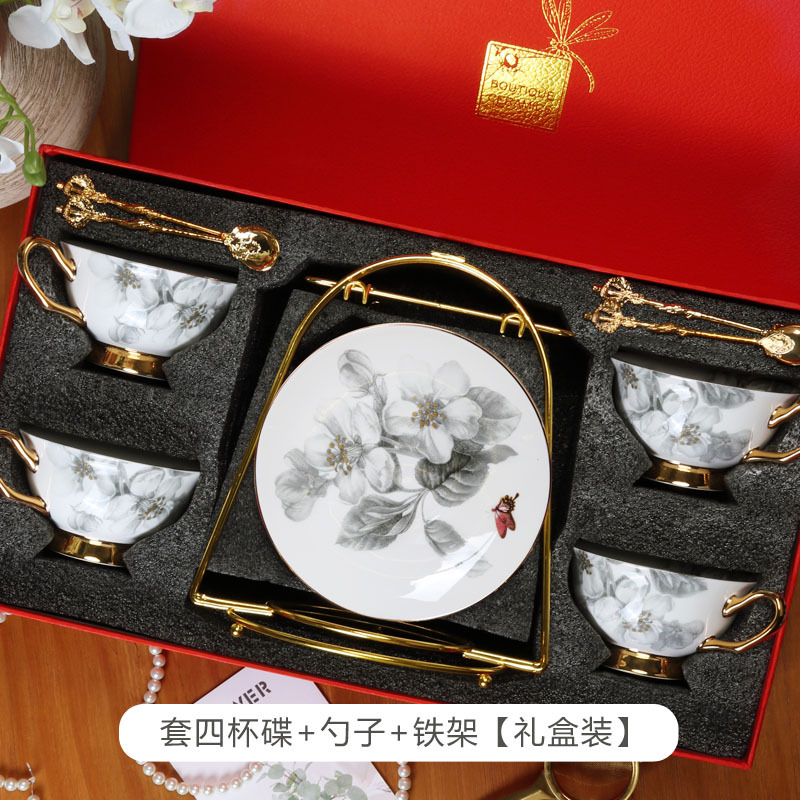 Nórdico ins simple Hueso fresco China taza de café y platillo traje lujo luz tarde juego té novias regalo