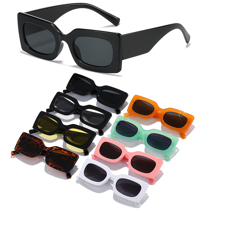 2022 gafas de sol cuadradas jelly color gafas de moda Marco europeo y americano Internet celebridad ins gafas de sol mujer Amazon caliente