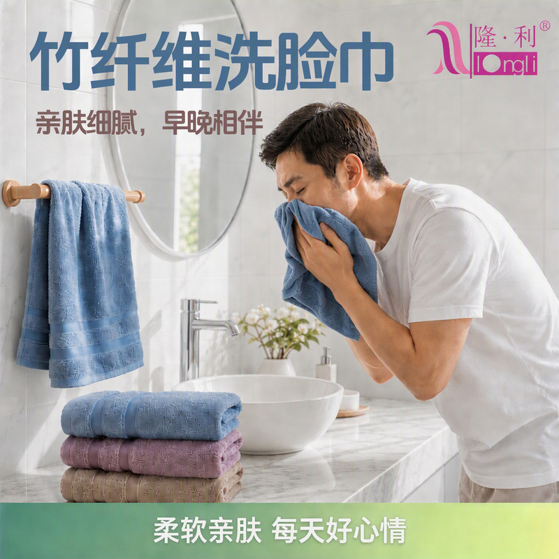 Bamboo fiber towel, square face towel, for home use, simple design, highly absorbent, lint-free, suitable for supermarkets and as a gift Bamboo fiber towel, square face towel, for home use, simple design, highly absorbent, lint-free, suitable for supermarkets and as a gift