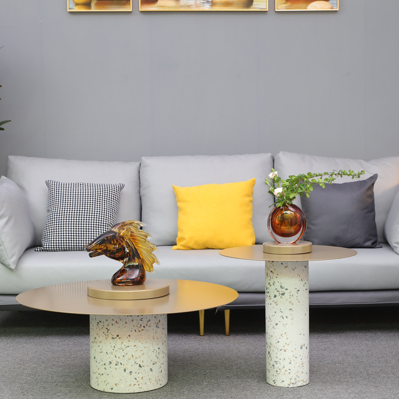 Nordic modern living room creative terrazzo combination coffee table…